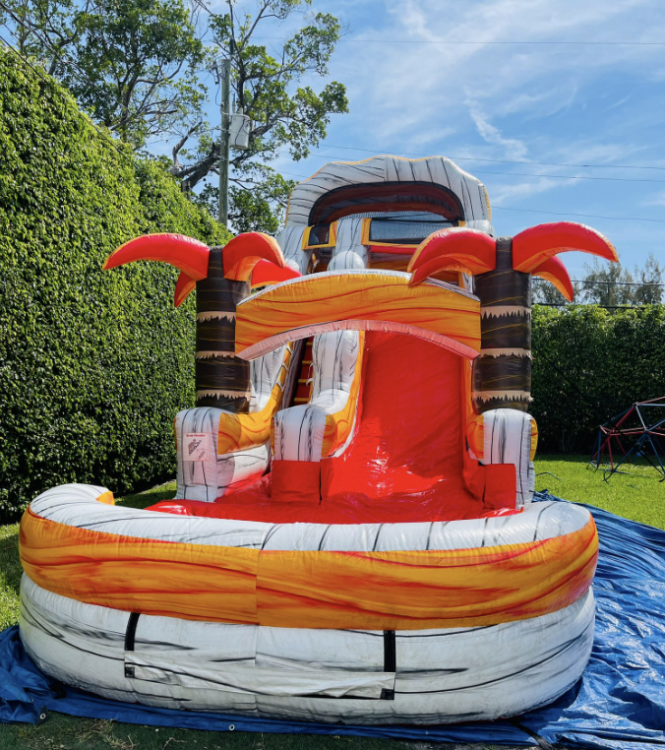 ( 20 Ft Tall ) Red Lava  water or Dry Slide